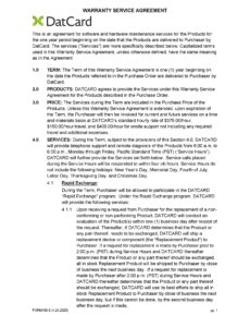 PacsCube Warranty Service Agreement
